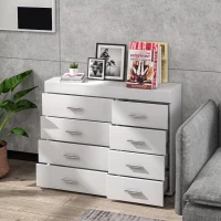HOMCOM Mobile con Cassetti Cassettiera in Legno per Camera, Cucina, Bagno 90×35×73cm Bianca(m-10)
