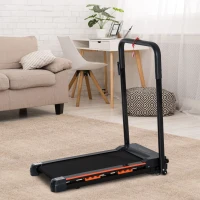 HOMCOM Cinta de Correr Plegable Cinta de Andar 1-6 km/h con Botón de Emergencia Pantalla LCD Control Remoto Potencia de Motor 500W Ahorra Espacio 105x56x108,5 cm Negro(m-10)