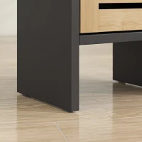 HOMCOM Mueble de Baño con Soporte para Papel Higiénico Barra Extraíble 3 Niveles y Salida de Papel 78 cm Bambú Negro(m-7)