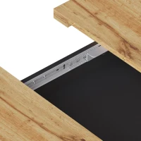 Lockable Telescopic Kitchen Table with Wood‑Grain High‑Density MDF Top, Extendable Dining Table with Concealed Storage, 110L x 80W x 75H cm, Black(m-10)