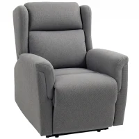 HOMCOM Relaxsessel, Verstellbarer Polstersessel mit Fußstütze, 160° neigbar, Leinenoptik, schneller Aufbau, Dunkelgrau(m-1)