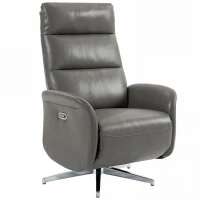 HOMCOM Power Recliner Chair, Swivel Electric Reclining Chair with Type C+USB, Recliner Armchair with Footrest, Dark Grey(m-1)