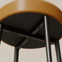 HOMCOM Lote de 2 Sillas de Comedor Redondas Sillas de Cocina Apilables con Asiento Acolchado en PU Marrón y Negro(m-8)