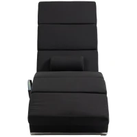 HOMCOM Massagestoel, relaxfauteuil, ligstoel met 8 vibratiepunten, 5 modi, 56 x 168 x 84 cm, zwart(m-9)