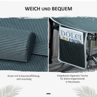 Outsunny Campingbed, Opvouwbaar Veldbed met Hoofdkussen, 188 x 64,5 x 53 cm, Grijs(m-6)