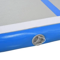 HOMCOM 3(M) Inflatable Tumbling Mat Gymnastic Mat For Exercise Fitness Yoga Home Outdoor Training Use With / Electric Air Pump | Handle Bag - Blue(m-9)