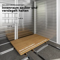 Outsunny Geräteschuppen aus Metall, wetterfest & rostfrei, abschließbar,  2,40 x 2,06 x 1,98 m, Dunkelgrau(m-7)