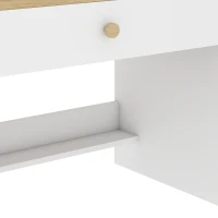 AIYAPLAY Kinderbureau met lade, boekenrek en opbergruimte voor kinderen van 3-8 jaar, 80 x 50 x 100 cm, wit(m-10)
