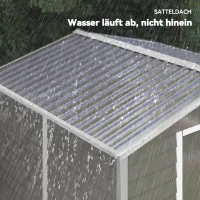 Outsunny Geräteschuppen aus Metall, wetterfest & rostfrei, abschließbar,  2,40 x 2,06 x 1,98 m, Hellgrau(m-8)