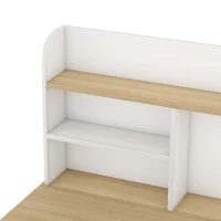 AIYAPLAY Kinderbureau met lade, boekenrek en opbergruimte voor kinderen van 3-8 jaar, 80 x 50 x 100 cm, wit(m-12)