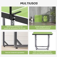 HOMCOM Mesa de Ping-Pong Plegable con Red y Marco de Acero Fácil de Transportar para Interior 182x91x76 cm Verde(m-6)