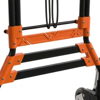 HOMCOM Heavy Duty Foldable Trolley on Wheels, Steel Folding Hand Truck, 75kg, Black and Orange(m-12)