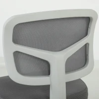 Vinsetto Chaise de Bureau Ergonomique Sans Accoudoirs, Fauteuil de Bureau Pivotant, Dossier Courbé en Maille et Roulettes, Gris(m-10)