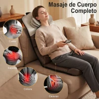 HOMCOM Colchón de Masaje Cuerpo Completo Plegable con Calefacción Compresión de Aire 4 Modos 3 Intensidades Apagado Automático(m-6)