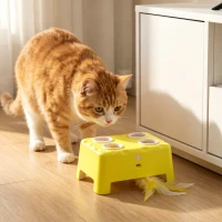 PawHut 3 in 1 Interactive Cat Toys with Mouse & Feather Teaser Toy Rechargeable Automatic for Indoor Kittens & Adult Cats(m-7)