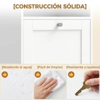 HOMCOM Armario Alto de Baño con Cesto Ropa Sucia con Compartimentos Abiertos y Estantes Ajustables 40x30x170 cm Blanco(m-9)