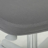 Vinsetto Chaise de Bureau Ergonomique Sans Accoudoirs, Fauteuil de Bureau Pivotant, Dossier Courbé en Maille et Roulettes, Gris(m-11)