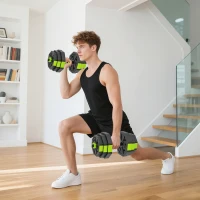 SPORTNOW Juego de Mancuernas Ajustables 25 kg 6 en 1 como Kettlebell Barra Mancuernas Soporte para Flexiones para Gimnasio Casa(m-10)