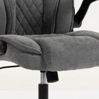 HOMCOM Office Chair, Ergonomic Desk Chair with Flip-up Armrest, Pocket Springs, Swivel Wheels, Adjustable Height, Grey(m-12)