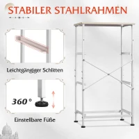 Kommode mit 3 Schubladen, geruchsneutrale Holzplatte, klappbare Stoffschubladen, 39.8x29.8x75.1 cm, Hellgrau(m-4)