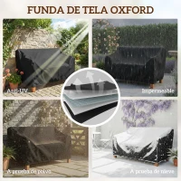 Outsunny Banco de Jardín Madera Banco de Exterior 2 Plazas con Funda Impermeable Respaldo Ergonómico 125x62x90 cm Marrón Claro(m-4)
