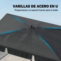 Outsunny Sombrilla de Terraza de Aluminio 2x1,3x2,5 m Parasol de Jardín Rectangular con Función de Inclinación Gris(m-5)