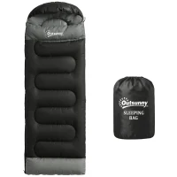 Outsunny Sac de Dormit pentru Adulți, Ușor și Compact, Negru(m-1)
