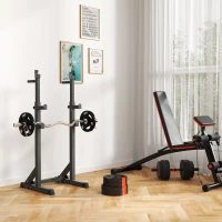 SPORTNOW Kit Pesi con 2 Dischi da 5 kg e 2 Dischi da 2.5 kg in Polipropilene e Sabbia, Ø27x4.5 cm e Ø24x3.5 cm, Nero(m-8)