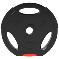 SPORTNOW 4er Gewichtsplatten-Set für Training, Fitnessstudio, Heimtraining, Stärke-Training, 2 x 7,5 kg und 2 x 5 kg, Schwarz(m-1)