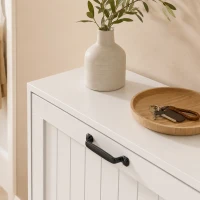 HOMCOM Mueble Zapatero 3 Cajones Abatibles Estantes Regulables Estrecho Blanco(m-7)