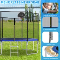Trampolin Outdoor, verstärkten Beintraversen, doppelt gepolstertem Sicherheitsnetz, 366x366x256 cm, Blau(m-9)
