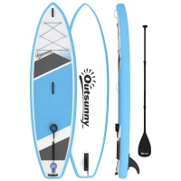 Outsunny Stand Up Paddling Board Set Aufblasbar 320cm SUP Board mit Verstellbares Paddel Rutschfest EVA-Deck Fußschlaufe Pumpe(m-1)