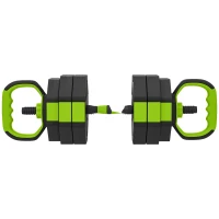 SPORTNOW Juego de Mancuernas Ajustables 25 kg 6 en 1 como Kettlebell Barra Mancuernas Soporte para Flexiones para Gimnasio Casa(m-1)