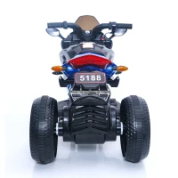 12V Kinder-Elektromotorrad, LED-Licht & leuchtende Räder, Bluetooth-Musik, 115x59x73 cm, Blau(m-6)