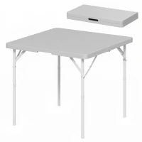 Outsunny 34/74cm Folding Camping Table, with Handle - Grey(m-11)