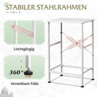 Nachttisch mit 2 Stoffschubladen, großer Stauraum, wasserfeste Holzplatte, 39.8x29.8x63.1 cm, Weiß(m-5)
