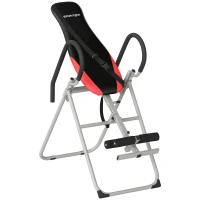 SPORTNOW Panca ad Inversione Pieghevole e Regolabile con Cintura di Sicurezza, in Acciaio,122x59x130 cm, Rosso e Nero(m-1)