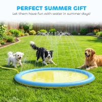 PawHut Dog Splash Pad for Pets Dog Bath Pool Water Game(m-7)