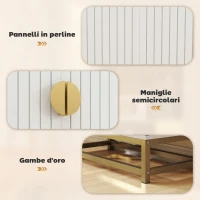 HOMCOM Credenza Cucina 119,5 cm, Moderna Dispensa Autoportante con 12 Ripiani su Ante, Ripiani Regolabili e Pannelli con Finitura in Legno, Bianca(m-6)