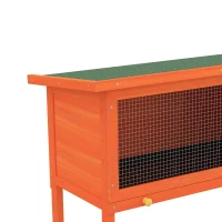 PawHut Wooden Rabbit Hutch, Guinea Pig Hutch with Asphalt Roof, Outdoor Elevated Bunny House for Rabbits, Chinchillas(m-12)