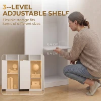 HOMCOM Bookcase Adjustable Shelf Bookshelf Anti-Tip Hardware 6-Tier Storage Cabinet White Wood Effect(m-6)