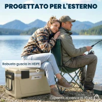 Outsunny Box Frigo Portatile 42.6L Isolato con Maniglia, 66.6x38.5x40 cm, Cachi(m-8)