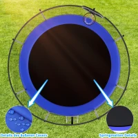 Trampolin Outdoor, verstärkten Beintraversen, doppelt gepolstertem Sicherheitsnetz, 366x366x256 cm, Blau(m-8)