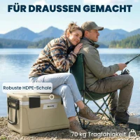 Outsunny Kühlbox 42,6L Große Passive Thermobox bis zu 72 Std. Kühlung, mit PU-Vollschaumisolierung Ablassventil Griff, Tragbar(m-8)