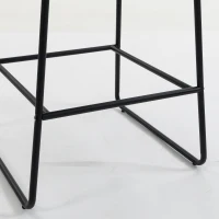 HOMCOM Lot de 2 Tabourets de Bar, Chaises de Bar Rembourrées en Tissu Bouclette, Extra-Large Assise 66H cm, Crème(m-14)