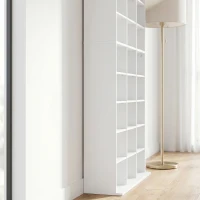 HOMCOM 835 CD/500 DVD Storage Unit, Blu-ray Media Storage Shelf with 27 Compartments and 21 Adjustable Shelves, White(m-11)