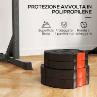 SPORTNOW Kit Pesi con 2 Dischi da 5 kg e 2 Dischi da 2.5 kg in Polipropilene e Sabbia, Ø27x4.5 cm e Ø24x3.5 cm, Nero(m-6)