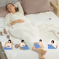 HOMCOM Coperta Elettrica 160x140 cm con 5 Livelli di Calore e 2 Zone di Controllo Indipendenti, in Poliestere Bianco(m-7)