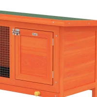 PawHut Wooden Rabbit Hutch, Guinea Pig Hutch with Asphalt Roof, Outdoor Elevated Bunny House for Rabbits, Chinchillas(m-13)