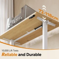 Elektrisch höhenverstellbarer Schreibtisch, Anti‑Kollisionssystem, stufenlos verstellbar, 72–118 cm, 160x70x72-118 cm, Eichenfarbe(m-4)